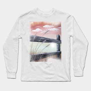 Wheatgrass and Old Wooden Fence Long Sleeve T-Shirt